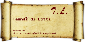 Tasnádi Lotti névjegykártya